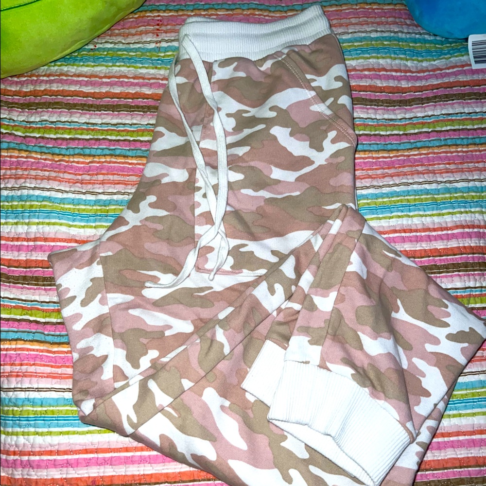 Banana Republic pink camo joggers sz xs